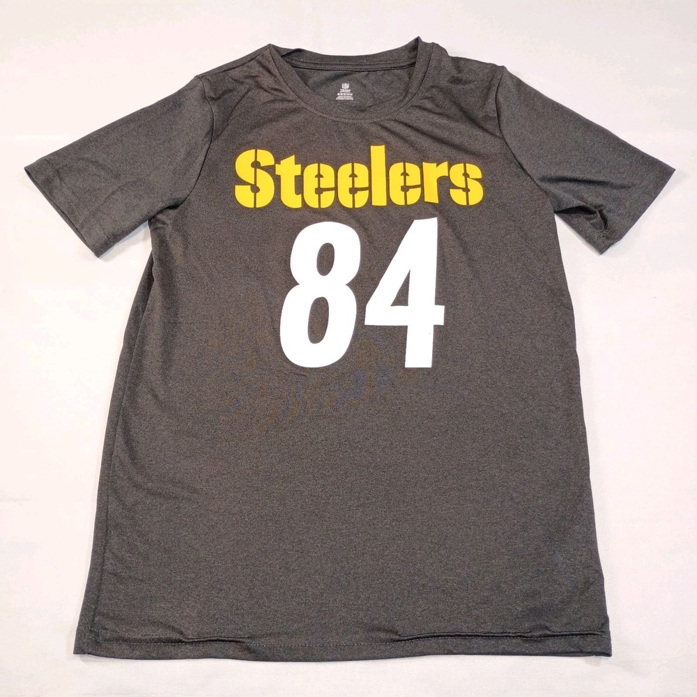 NFL Pittsburgh Steelers Youth Shirt #84 Antonio Brown Black T-Shirt‎ M 10/12